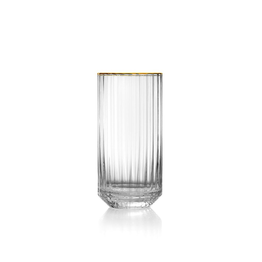 Gold handmade highball drinking glass