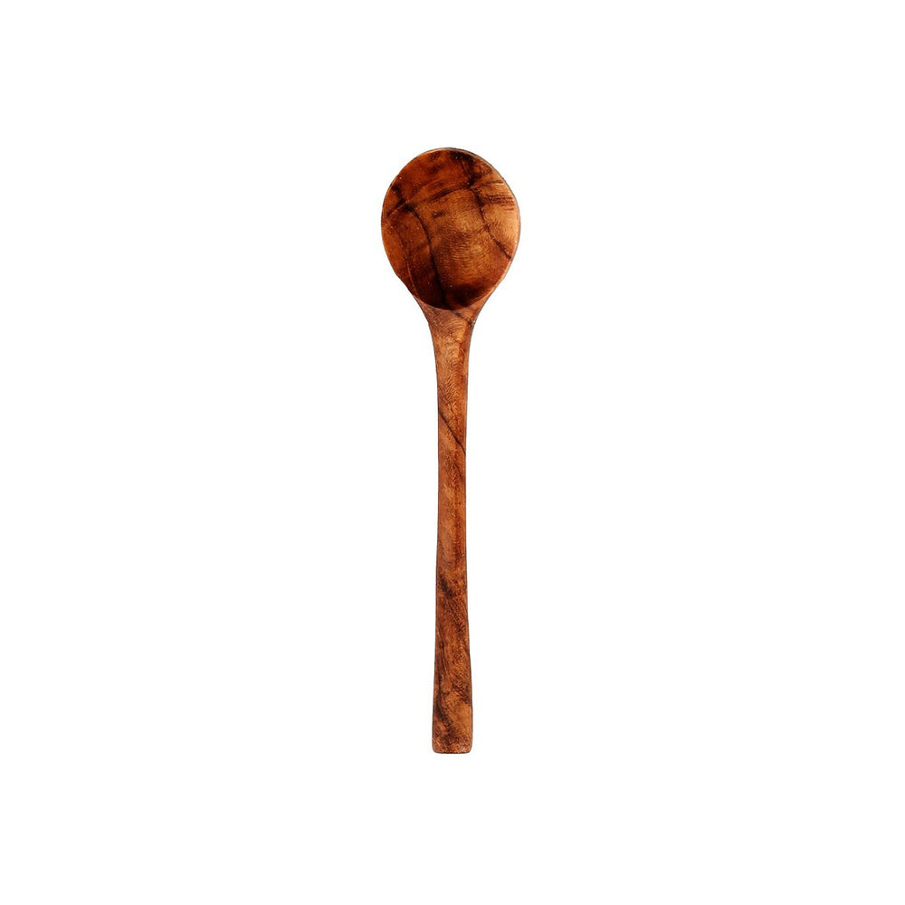Brown teak root wooden spoon