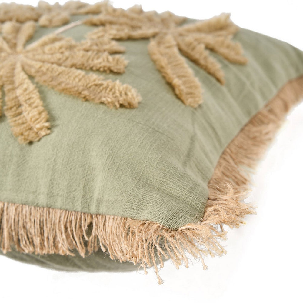 Forest green cotton cushion cover
