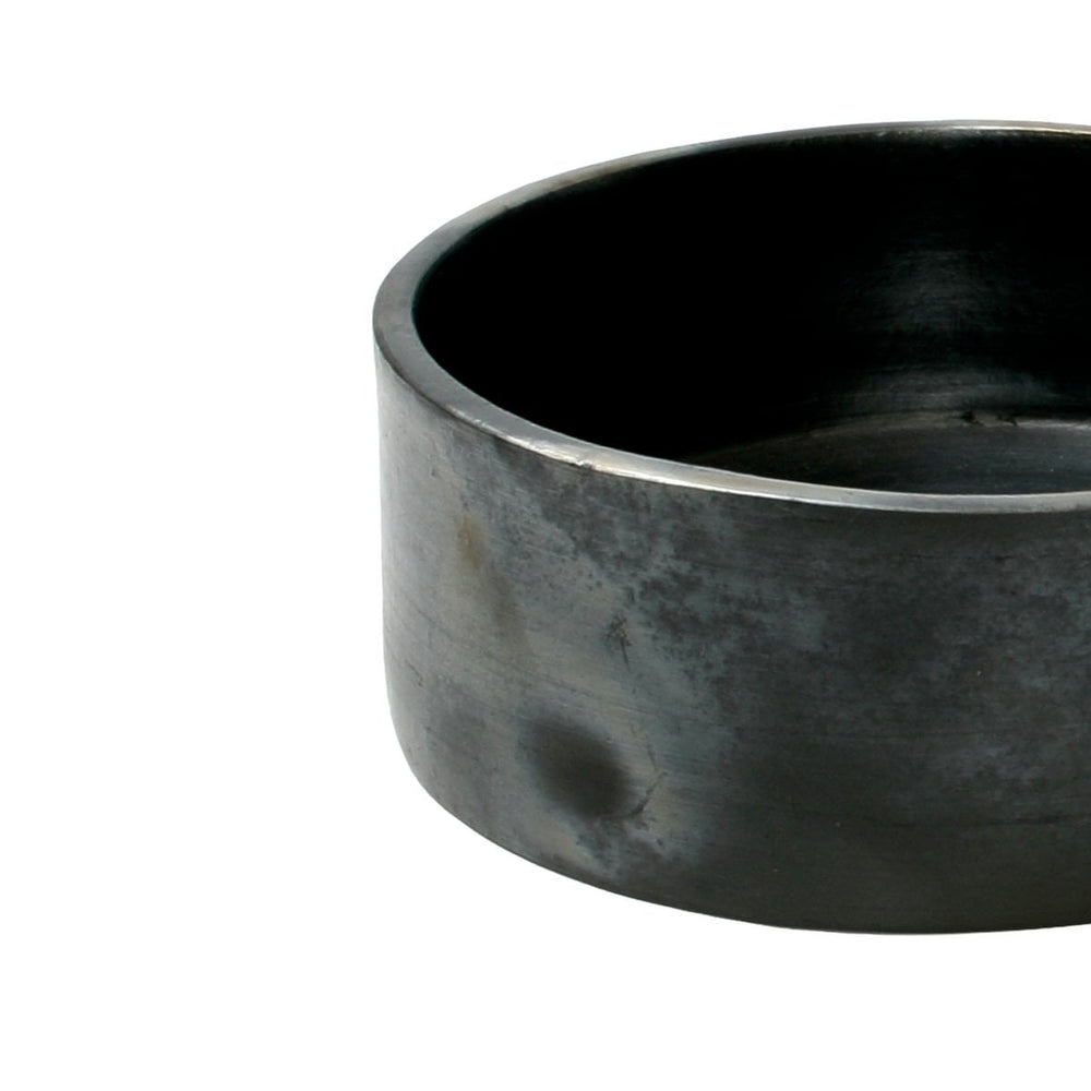 Black terracotta cylinder serving dish