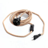 Natural black jute-wrapped ceiling lamp cable fitting