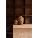 Beige terracotta vase with sand finish