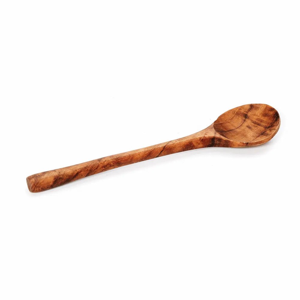 Brown teak root wooden spoon
