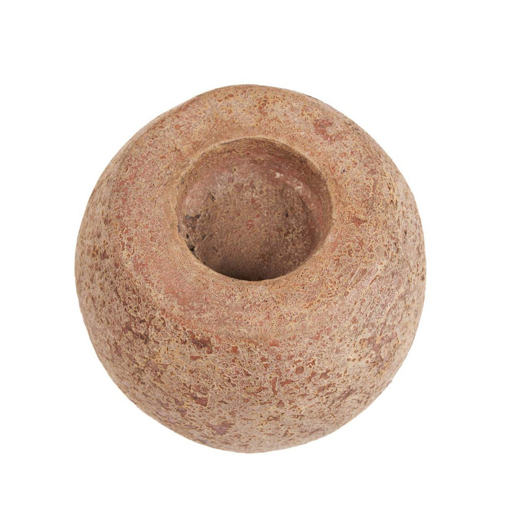 Brown terracotta candle holder