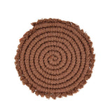 Dark brown woven cotton coaster
