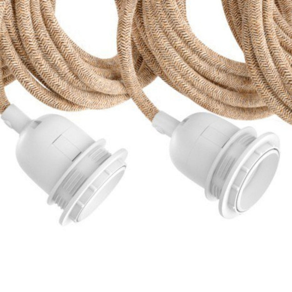 Natural white cotton five-cord ceiling lamp fitting