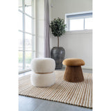 White teddy fabric pouf