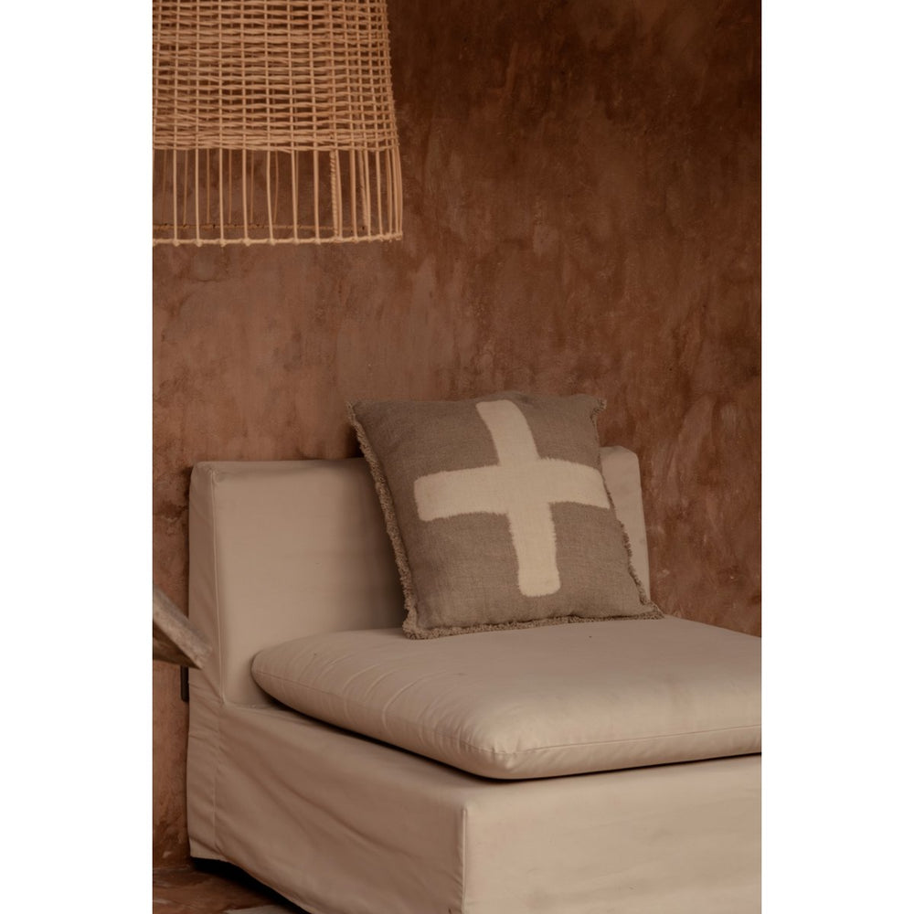Natural white linen cushion cover