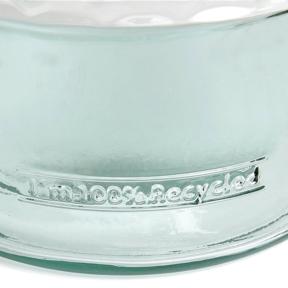Blue handcrafted glass bottle