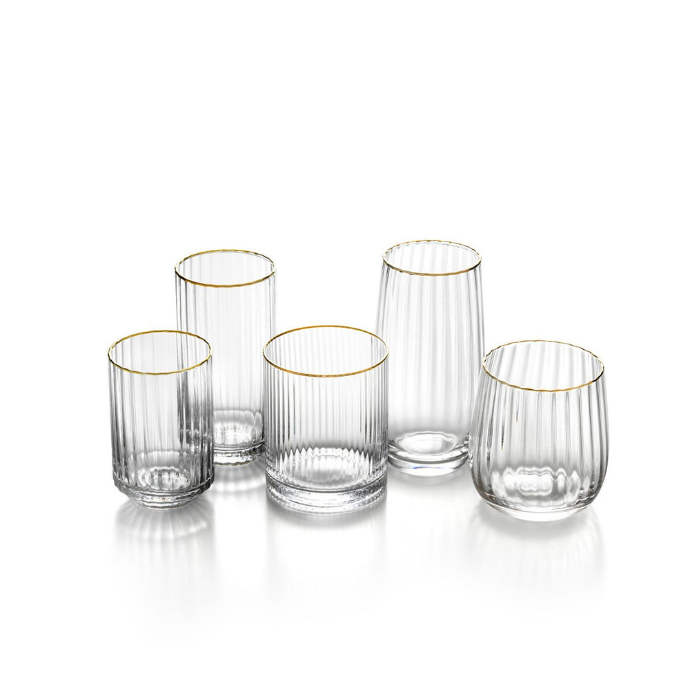 Gold rimmed glass lowball glass
