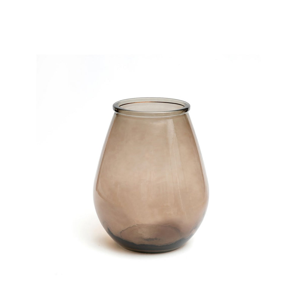 Smoky glass vase on a white background