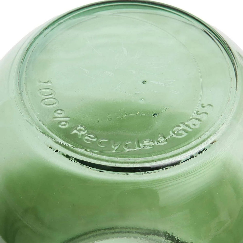 Green recycled glass vase