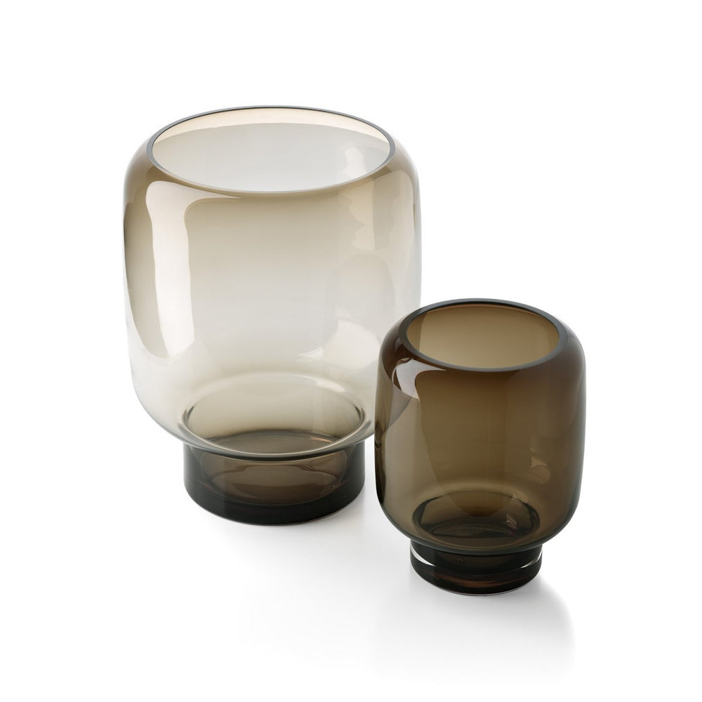 Brown smoky glass cube vase