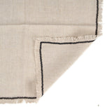 Natural linen napkin with black edge