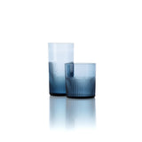 Blue rippled glass tumbler