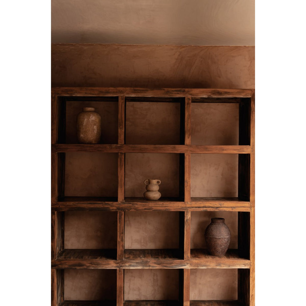 Beige terracotta vase with sand finish