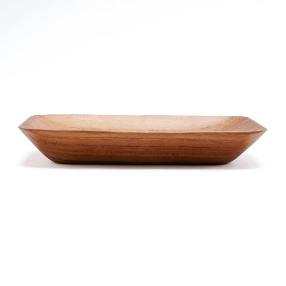 Rectangular teak wood side dish