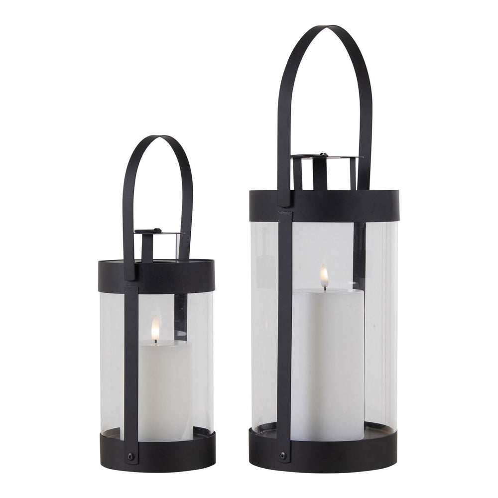 Black steel and glass lantern