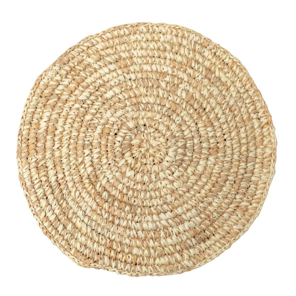 Natural raffia round placemat