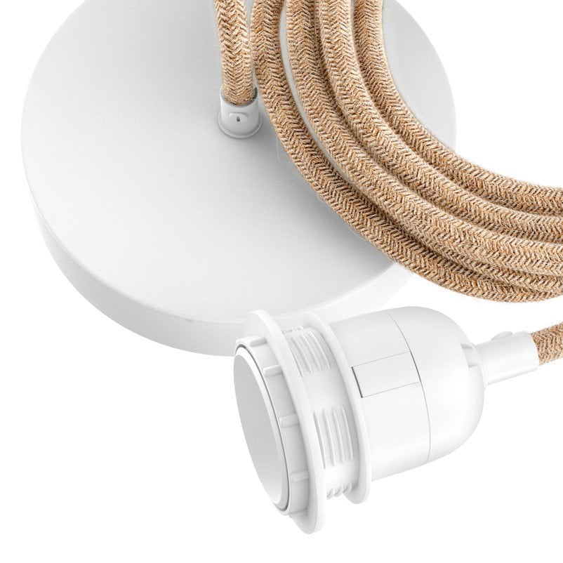 Natural white cotton ceiling lamp fitting