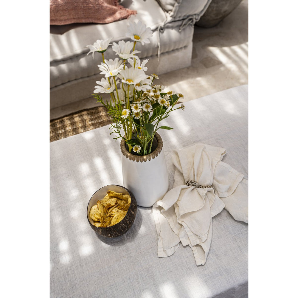 White woven linen napkin