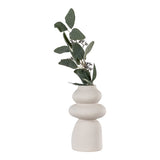 Beige stoneware sculptural vase