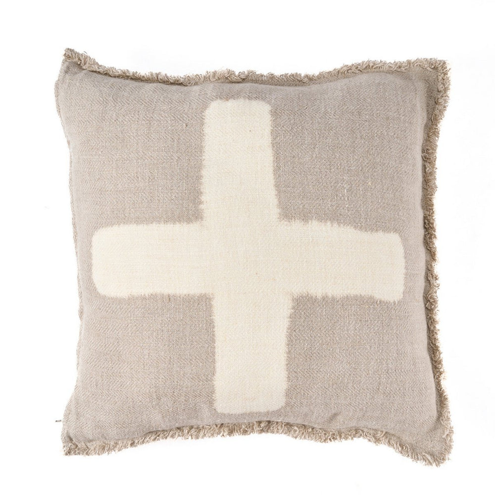 Natural white linen cushion cover