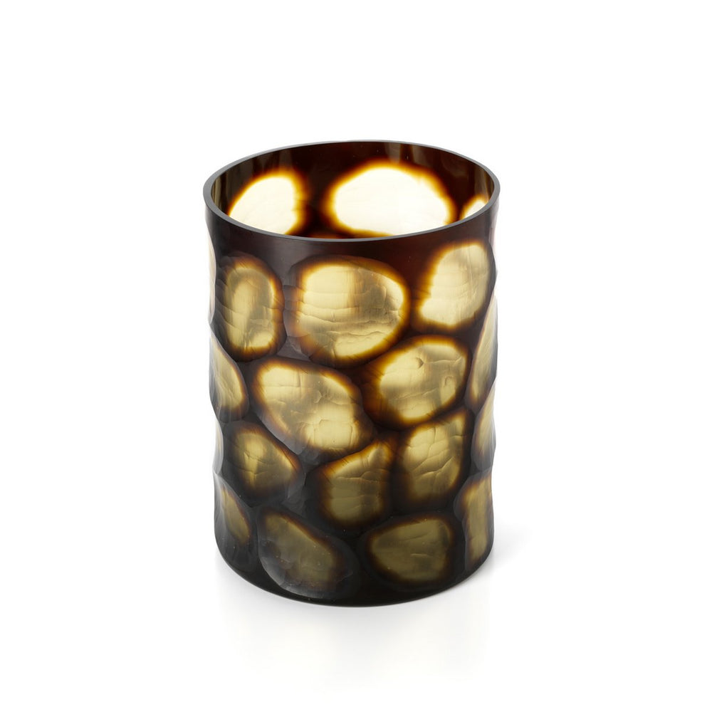 Gold tortoiseshell glass vase