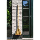 Natural grass decorative broom with tall handle