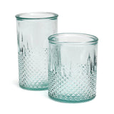 Blue recycled glass faceted tumbler