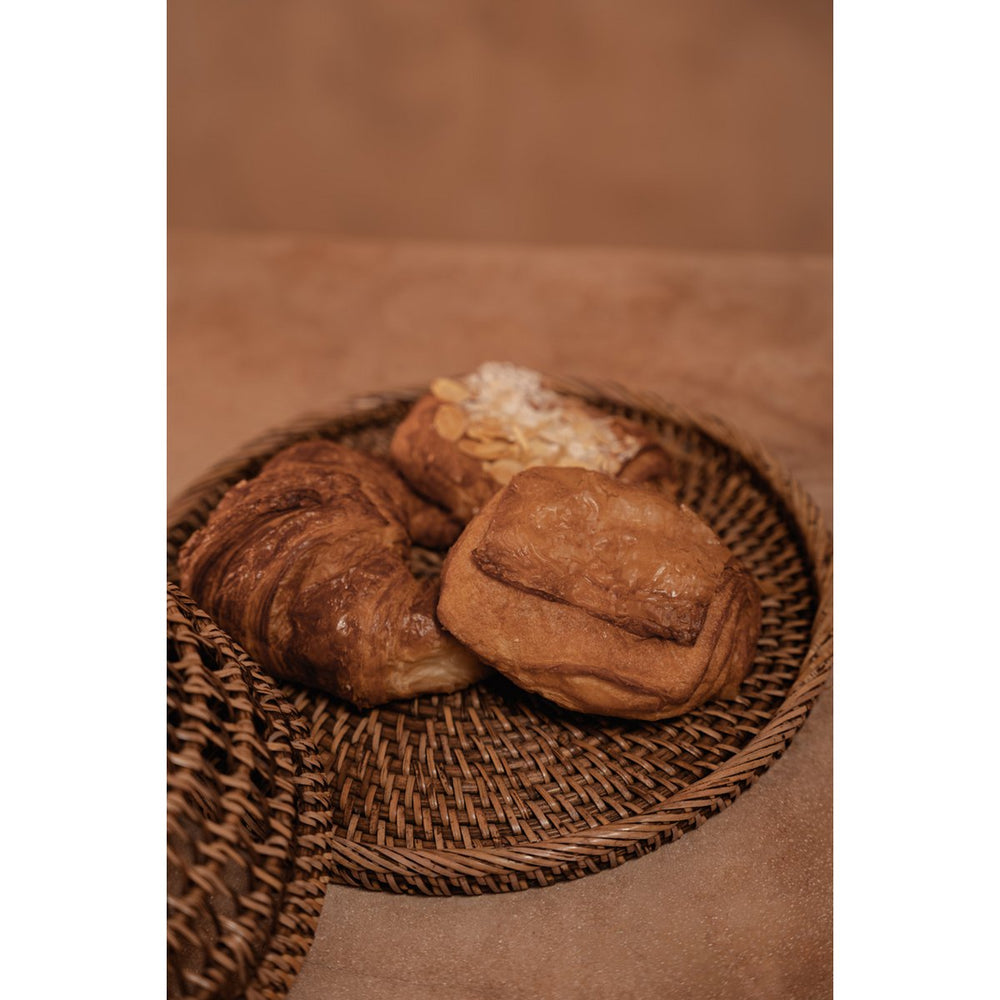 Brown woven rattan food cover