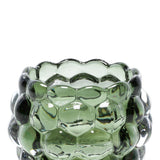 Green recycled glass bubble candle holder