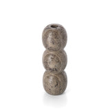 Grey travertine totem taper candle holder