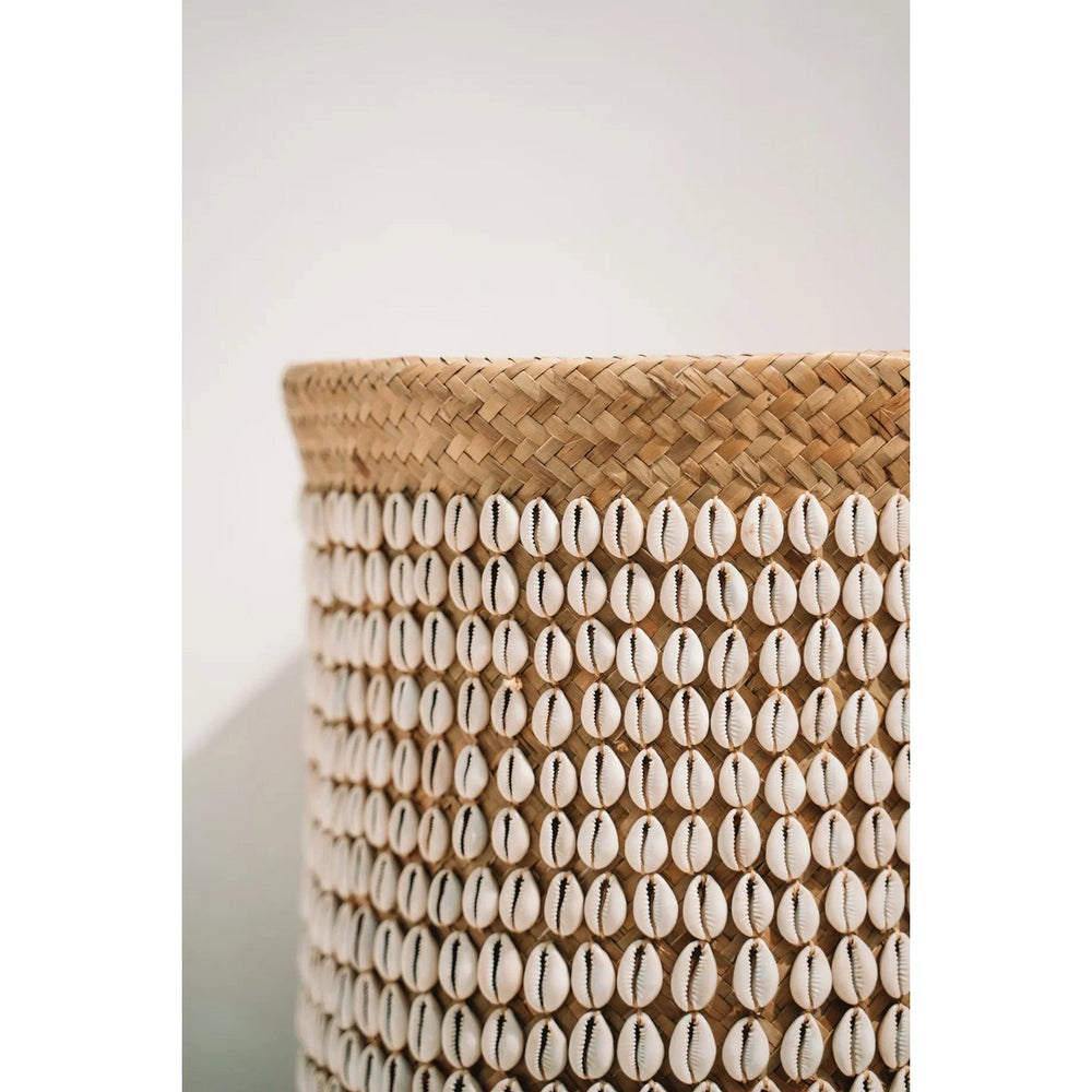 Pandan basket with shell embellishments