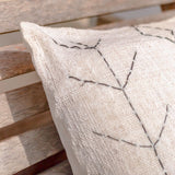 Black embroidered cotton cushion cover