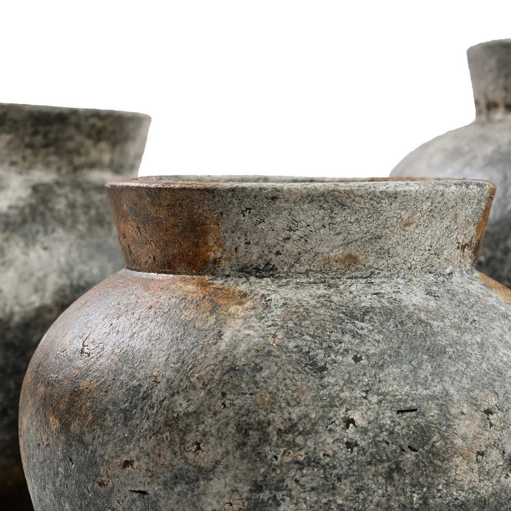 Antique grey terracotta vase