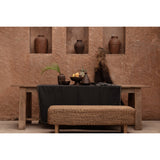 Black linen tablecloth