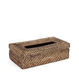 Natural brown woven rattan tissue box cover