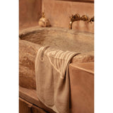 Natural white linen kitchen towel with fish motif