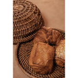 Brown woven rattan food cover