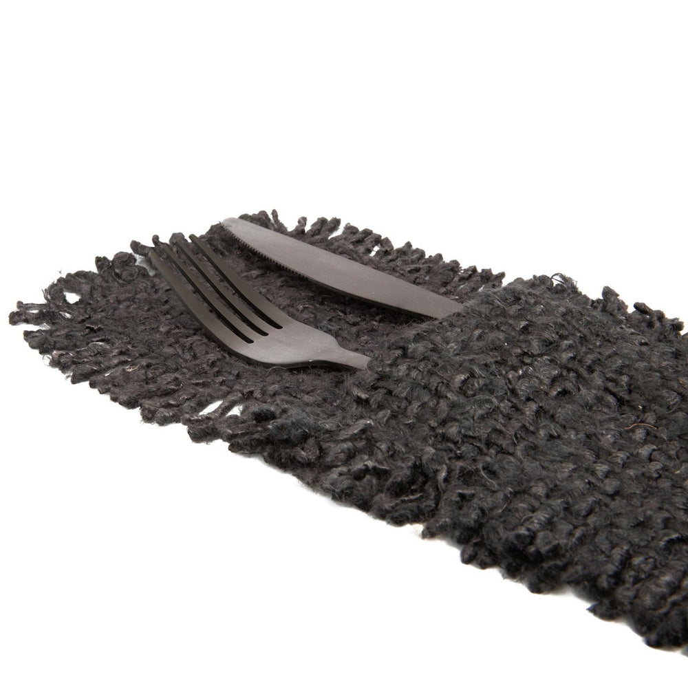 Black navy cotton cutlery holder
