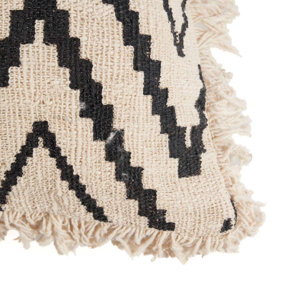 Black geometric cotton cushion cover