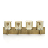 Gold brass 4-arm candle holder