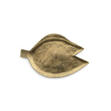 Gold fish-shaped brass serving tray