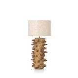 Mud brown papier-mâché table lamp