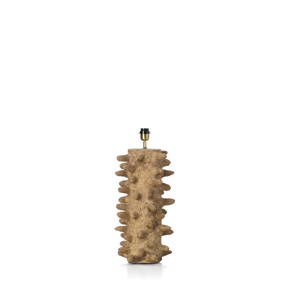 Mud brown papier-mâché table lamp