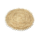 Natural raffia shell pan coaster