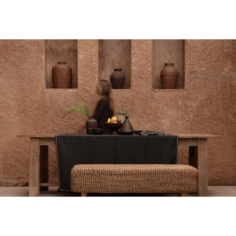 Black linen tablecloth