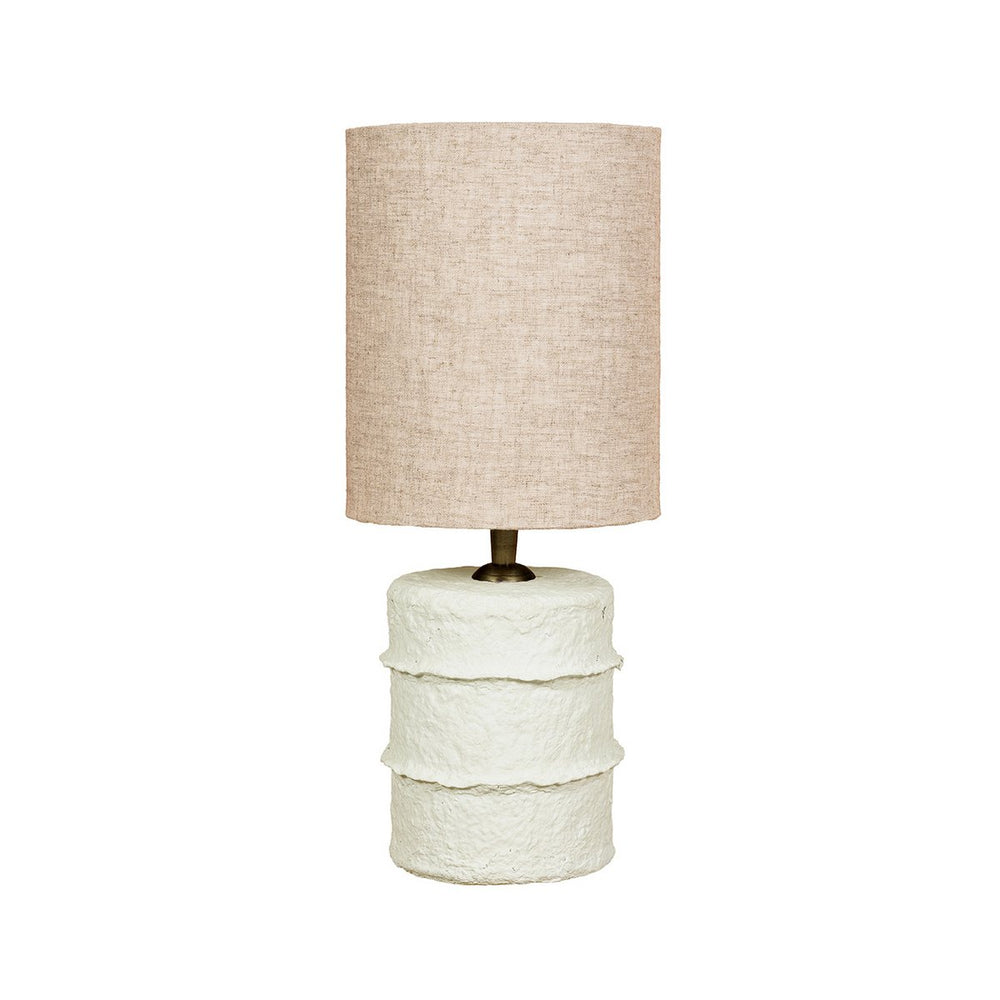 White papier-mâché table lamp