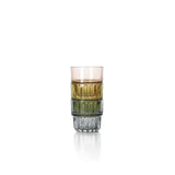 Smoky grey faceted glass tumbler